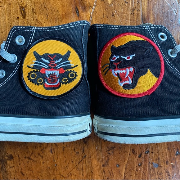 WWII 66 Infantry Tank Eating Tiger Army Patch Chuck Taylor Converse size 8 - Picture 4 of 7